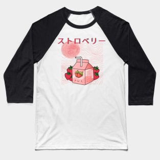 aesthetic kawaii japanese strawberry milkshake Baseball T-Shirt